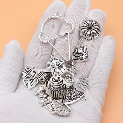 Zinc Alloy Pendants food shape antique silver color plated DIY Sold By Bag