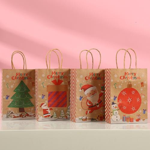 Kraft Sac de cadeau de Noël, Impression, normes différentes pour le choix & modèles différents pour le choix, Vendu par PC