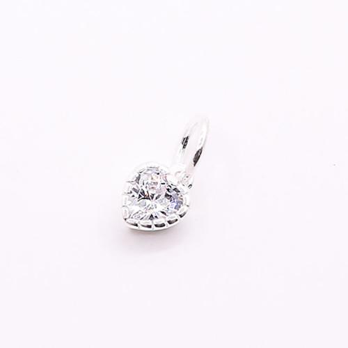 Cubic Zirconia micro pavimenta Sterling Silver Ciondolo, 925 sterline d'argento, DIY & Micro spianare cubic zirconia, nessuno, 6.50mm, Venduto da PC