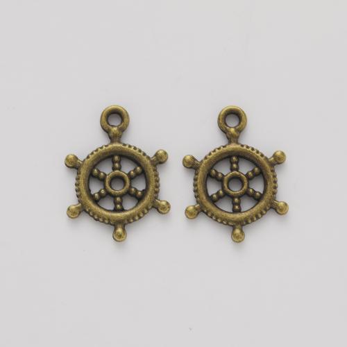 Zinek Ship Wheel \x26amp; Anchor přívěšek, DIY, více barev na výběr, 20x15x2mm, Prodáno By PC