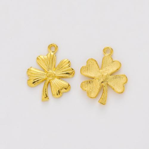 Zink legering kløver vedhæng, Zinc Alloy, Four Leaf Clover, du kan DIY, flere farver til valg, 23x18x2mm, Solgt af PC