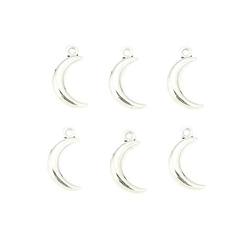 Zinc alliage Moon pendentifs, alliage de zinc, lune, DIY, 15x25mm, Vendu par PC