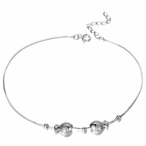 Fashion Sterling Sølv Anklet, 925 Sterling Sølv, med 3cm extender kæde, mode smykker & for kvinde, Længde Ca. 21 cm, Solgt af PC