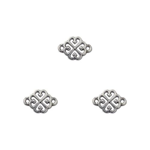 Zinc Alloy Connector Four Leaf Clover antique silver color plated DIY & 1/1 loop nickel lead & cadmium free Approx Sold By Bag