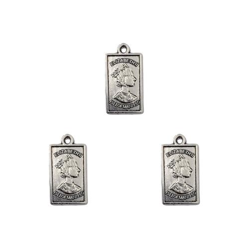 Zinc Alloy Pendants Rectangle antique silver color plated DIY nickel lead & cadmium free Approx Sold By Bag