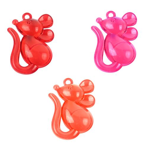 Acryl Hangers, Muis, DIY, gemengde kleuren, 53x40x13mm, Ca 55pC's/PC, Verkocht door PC