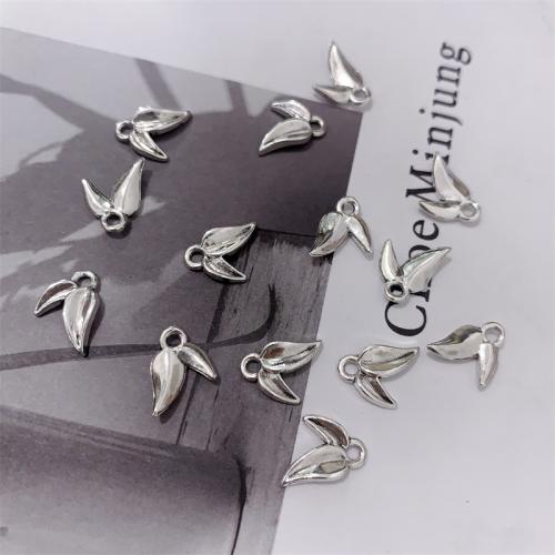 Zinklegierung Blatt Anhänger, antik silberfarben plattiert, DIY, frei von Nickel, Blei & Kadmium, 10x10mm, 100PCs/Tasche, verkauft von Tasche