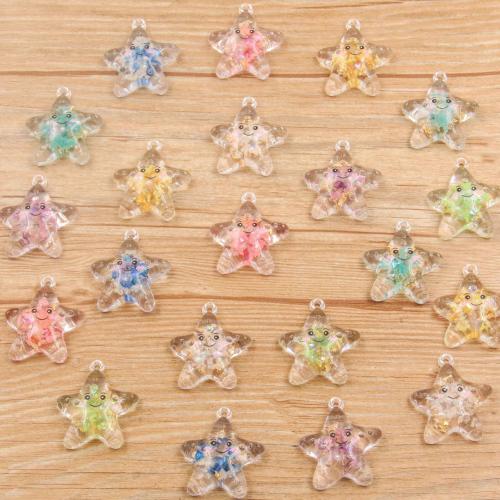 Pingente de resina, Estrela, DIY, Mais cores pare escolha, 13x26mm, 100PCs/Bag, vendido por Bag