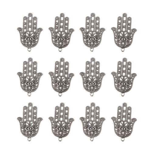 Cink ötvözet Hand Medálok, Kézi, ezüst színű bevonattal, DIY, ezüst, nikkel, ólom és kadmium mentes, 10mm, 10PC-k/Bag, Által értékesített Bag