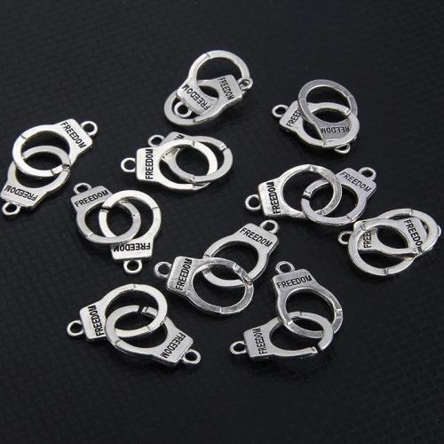 Zink Alloy Connector, Handbojor, silver pläterad, DIY, silver, nickel, bly och kadmium gratis, 41x19mm, 10PC/Bag, Säljs av Bag