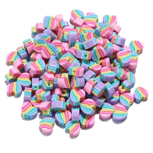 Abalorios de FIMO, Arcilla polimero, Corazón, Bricolaje, multicolor, 4.30x8.70x9.70mm, 100PCs/Bolsa, Vendido por Bolsa