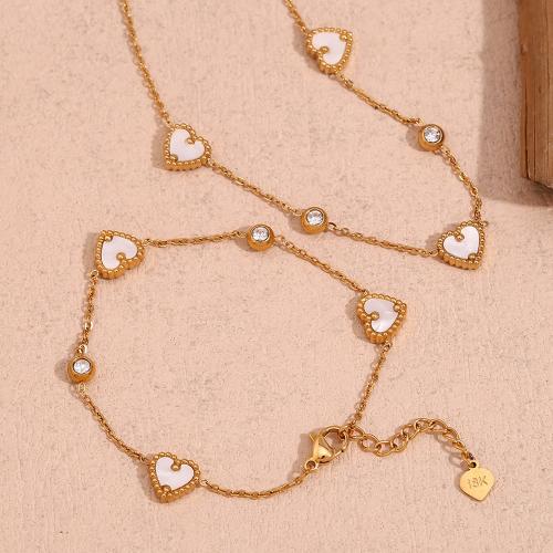 Jewelry Sets Titanium Steel gold color plated fashion jewelry & with rhinestone golden Sold By PC