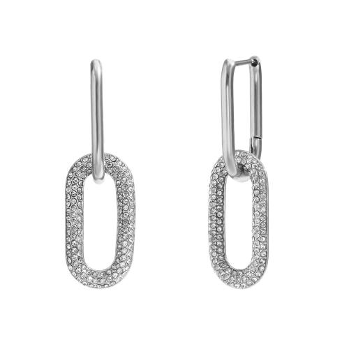 Titanio Acciaio Orecchini, Titantium acciaio, placcato, gioielli di moda & Micro spianare cubic zirconia, nessuno, Venduto da coppia