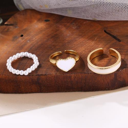 Zink Alloy Ring Set, olika stilar för val & för kvinna & emalj, Säljs av Ställ