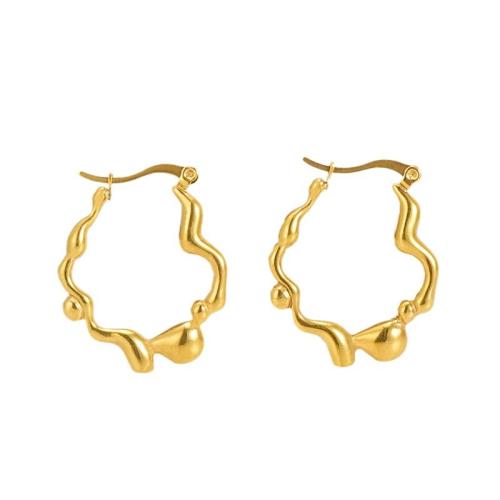 Stainless Steel Lever Back Earring 304 Stainless Steel 18K gold plated fashion jewelry & for woman Sold By Pair