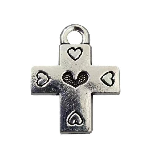 Zinc Alloy Cross Přívěsky, Zinek, Kříž, starožitné barva postříbřená, DIY, Původní barva, 100PC/Lot, Prodáno By Lot