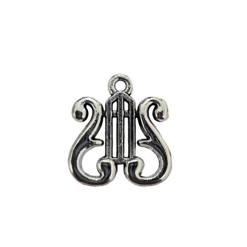 Instrument de musique en forme de pendentifs en alliage de Zinc, Plaqué de couleur d'argent, DIY, couleur originale, 100PC/lot, Vendu par lot