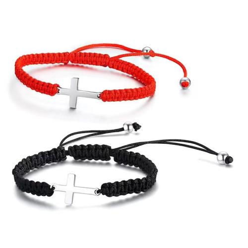 Fashion Create Wax Cord Bracelets 304 Stainless Steel with Wax Cord Unisex Length Approx 16 cm Sold By PC