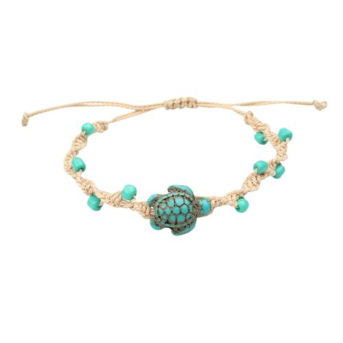 Fashion Create Wax Cord Bracelets with turquoise Unisex Length Approx 16 cm Sold By PC