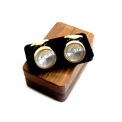 Wood Cufflinks Gift Box with Velveteen Carved portable & durable & dustproof brown Sold By PC