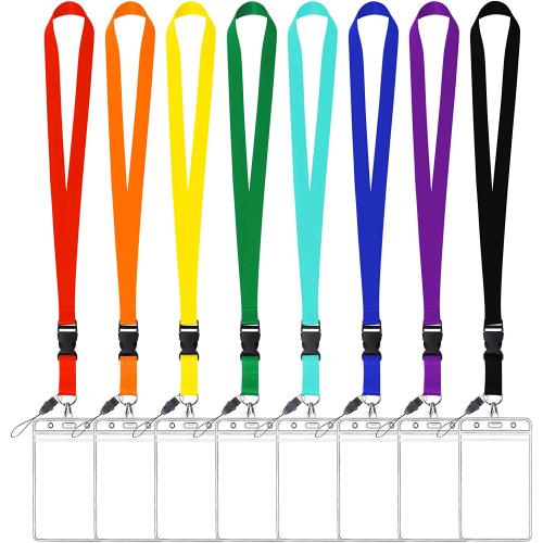 Poileistir Sealbhóir Cárta lanyard, le PVC plaisteach, dustproof & unisex, dathanna níos mó le haghaidh rogha, 10ríomhairí pearsanta/Lot, Díolta De réir Lot