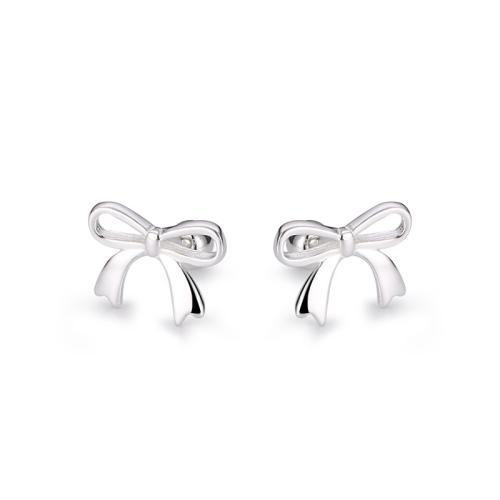 925 Sterling Silver Stud Earrings plated for woman silver color Sold By Pair