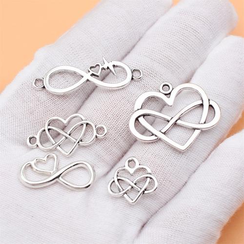 Infinity Zinc Alloy priključak, Cink Alloy, Beskraj, starinski srebrne boje pozlaćen, možete DIY & 1/1 petlje, 5PC/Torba, Prodano By Torba