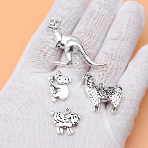 Zink Alloy Animal Hängen, antik silver pläterad, DIY, 4PC/Bag, Säljs av Bag