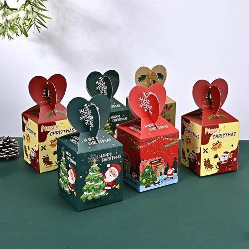 Papper Christmas Gift Box, med Kraft, Utskrift, olika stilar för val, Säljs av PC