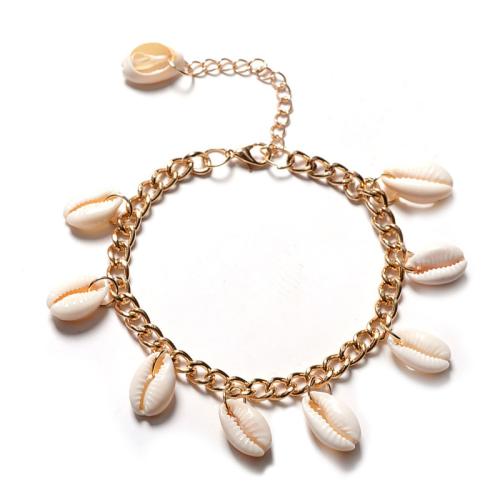 Zinc Alloy Anklet with Shell with 5cm extender chain fashion jewelry & for woman Length Approx 20 cm Sold By PC