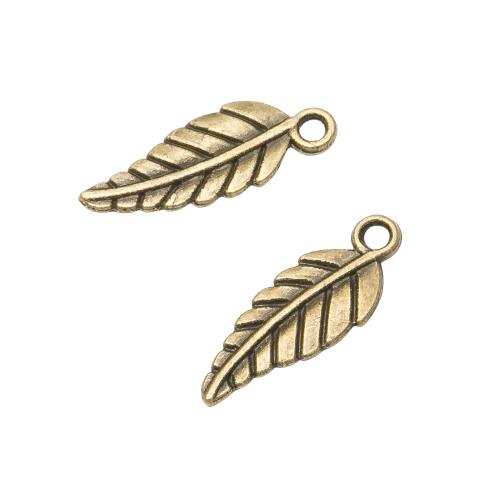 Zinc Alloy Leaf Vedhæng, du kan DIY, flere farver til valg, 19x7x1mm, Solgt af PC