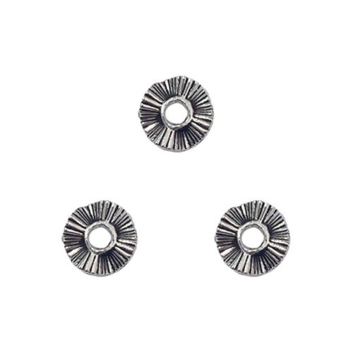 Perles intercalaires en alliage de zinc, Plaqué de couleur d'argent, DIY, protéger l'environnement, sans nickel, plomb et cadmium, 10x10x3mm, Environ 100PC/sac, Vendu par sac