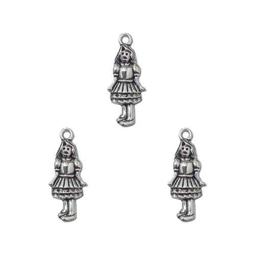 Zinc Alloy Pendants Girl antique silver color plated DIY nickel lead & cadmium free Approx Sold By Bag