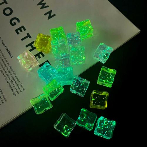 Fashion Decoration Acrylic Square injection moulding for home and office & luminated mixed colors 18mm Approx Sold By Bag