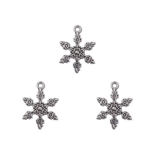 Zinc Alloy Pendler, Snowflake, antik sølv farve forgyldt, du kan DIY, nikkel, bly & cadmium fri, 17x23mm, Ca. 100pc'er/Bag, Solgt af Bag