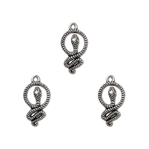 Zinc Alloy Animal Pendants Snake antique silver color plated DIY nickel lead & cadmium free Approx Sold By Bag