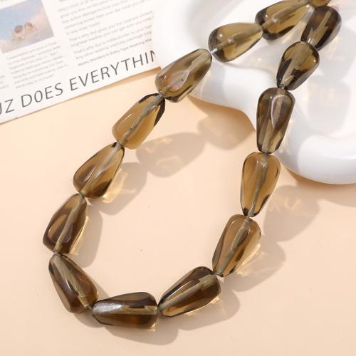 Fashion Glass Beads Teardrop DIY & faceted tan Sold Per Approx 38 cm Strand