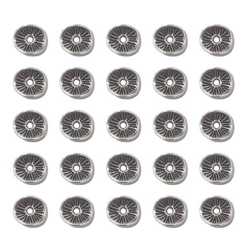 Perles intercalaires en alliage de zinc, Plaqué de couleur d'argent, DIY, protéger l'environnement, sans nickel, plomb et cadmium, 9x8mm, Environ 100PC/sac, Vendu par sac