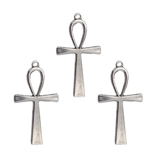 Zinc Alloy Cross Pendants antique silver color plated DIY nickel lead & cadmium free Sold By Bag