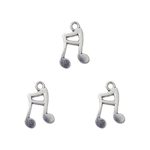 Zinc Alloy Pendants Music Note antique silver color plated DIY nickel lead & cadmium free Sold By Bag