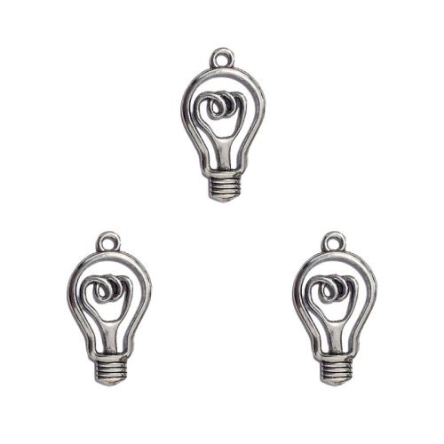 Zinklegering Hangers, Zinc Alloy, Light Bulb, antiek zilver plated, DIY, nikkel, lood en cadmium vrij, 17x31mm, 100pC's/Bag, Verkocht door Bag