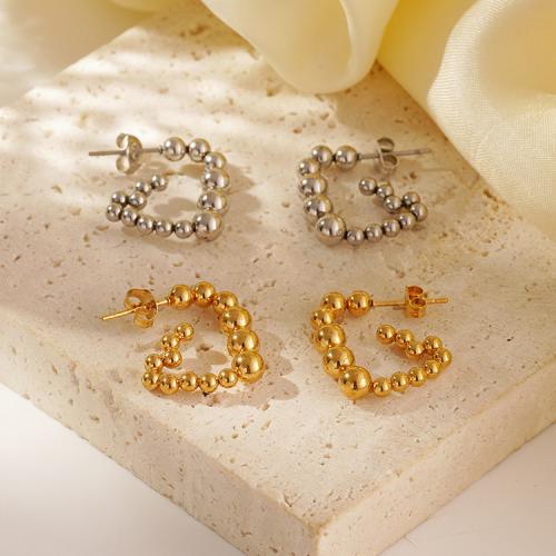 Stainless Steel Stud Earrings 304 Stainless Steel plated for woman Sold By Pair