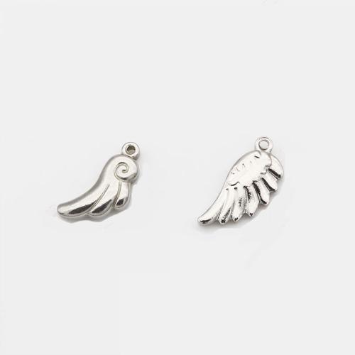 Stainless Steel Pendants 304 Stainless Steel Wing Shape DIY original color Sold By PC