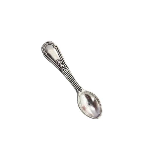 Zink Alloy Halsband, Spoon, antik silver pläterad, DIY, ursprungliga färgen, 100PC/Lot, Säljs av Lot