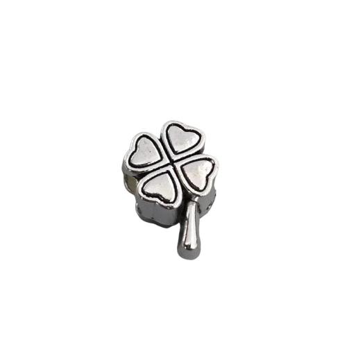 Zinc Alloy šperky Korálky, Zinek, Four Leaf Clover, starožitné barva postříbřená, DIY, Původní barva, 100PC/Lot, Prodáno By Lot