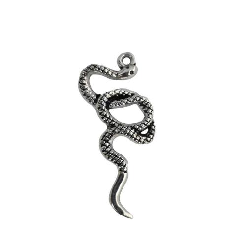 Zinc Alloy Animal Pendants, Snake, antique silver color plated, DIY, original color, 100PCs/Lot, Sold By Lot