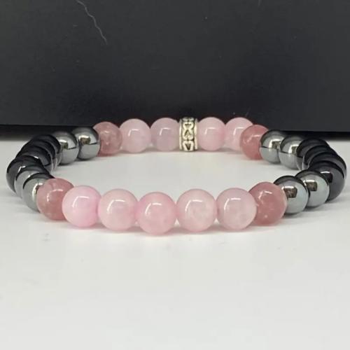 Kristal armbanden, met Ertsen, handgemaakt, voor vrouw, Lt Rose, Lengte Ca 18 cm, Verkocht door PC