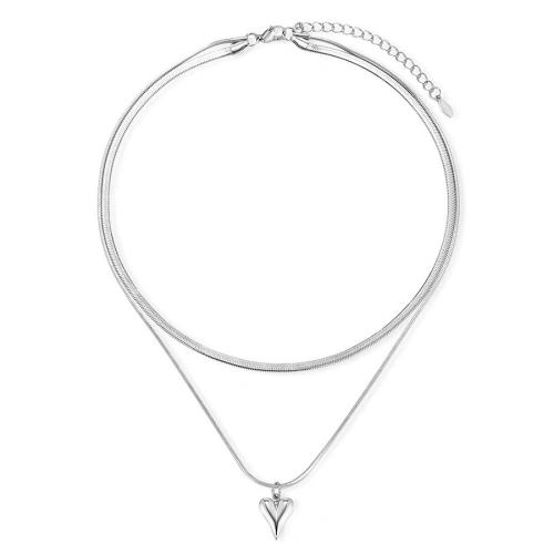 Collier d'acier titane, poli, pour femme, couleur originale, Longueur Environ 41-50 cm, Vendu par PC