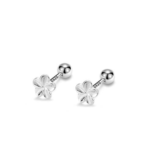 925 Sterling Silver Stud Earrings plated for woman silver color Sold By Pair