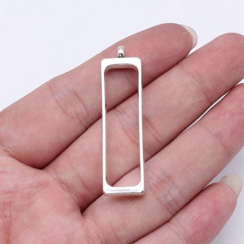 Zinc Alloy Hollow Pendants Rectangle antique silver color plated DIY Sold By PC